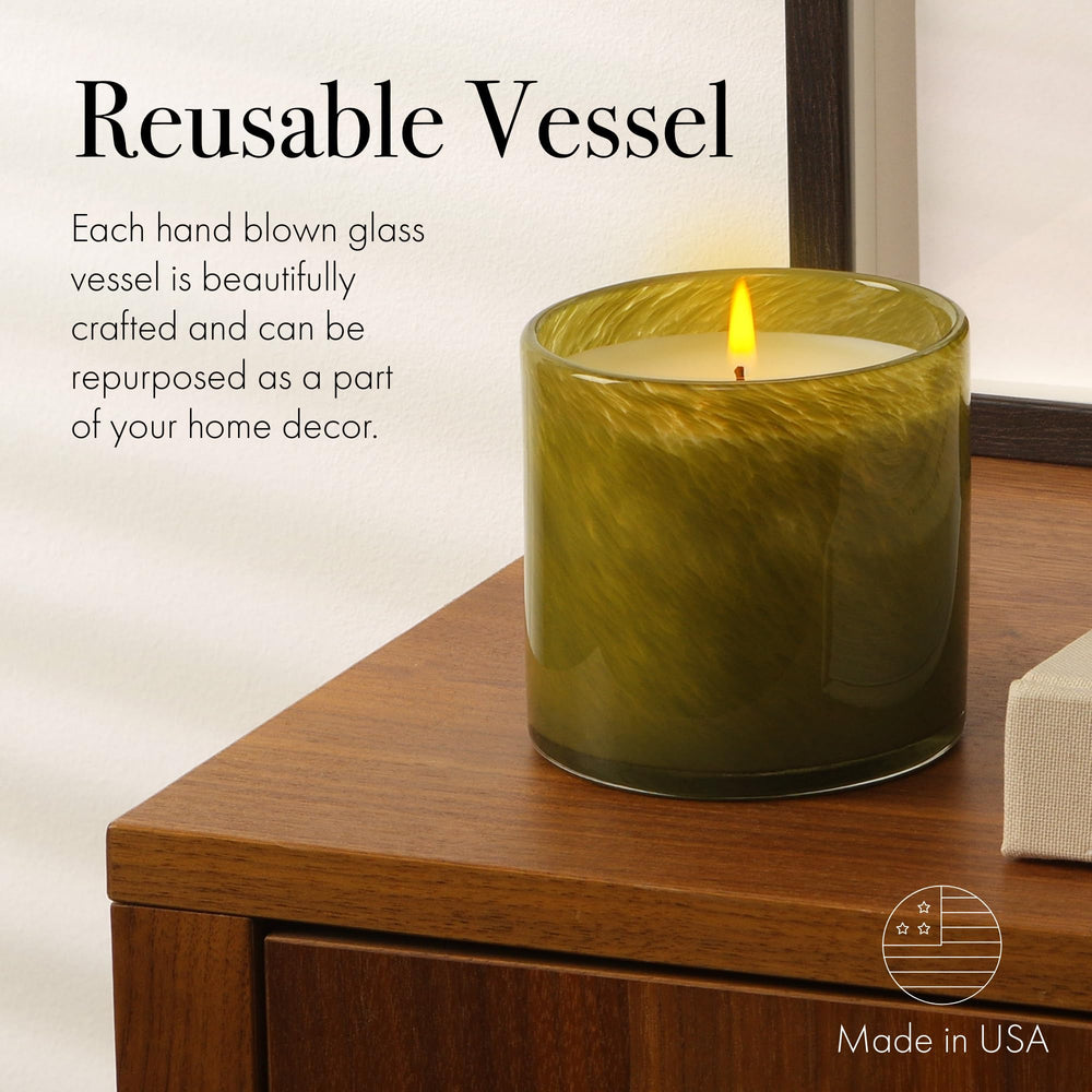 Lifestyle library mood featuring Sage & Walnut candle