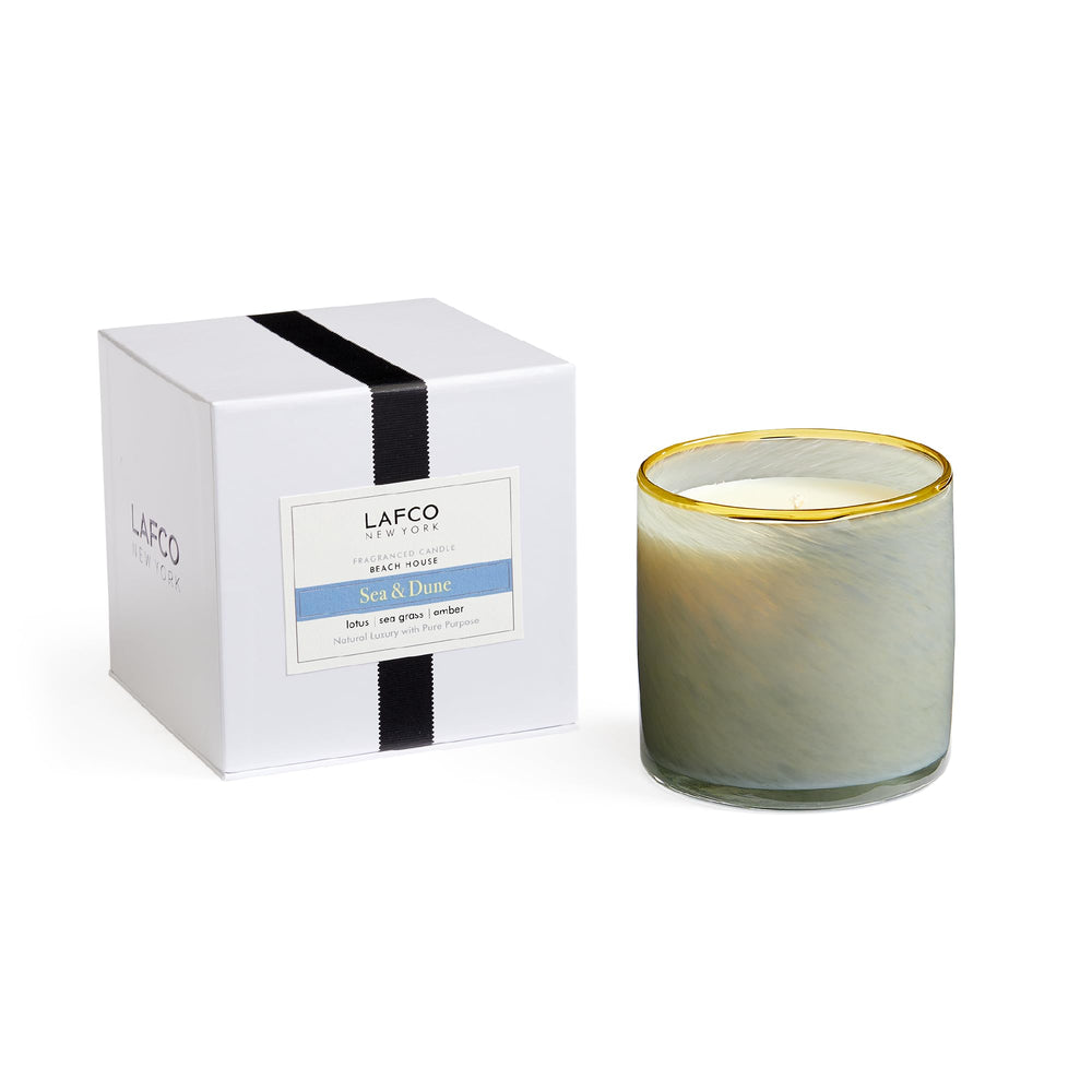 LAFCO New York Signature Candle Sea & Dune 15.5oz jar for long-lasting ambient scent in living rooms.