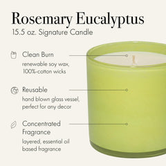 Rosemary Eucalyptus candle with a 90-hour burn time