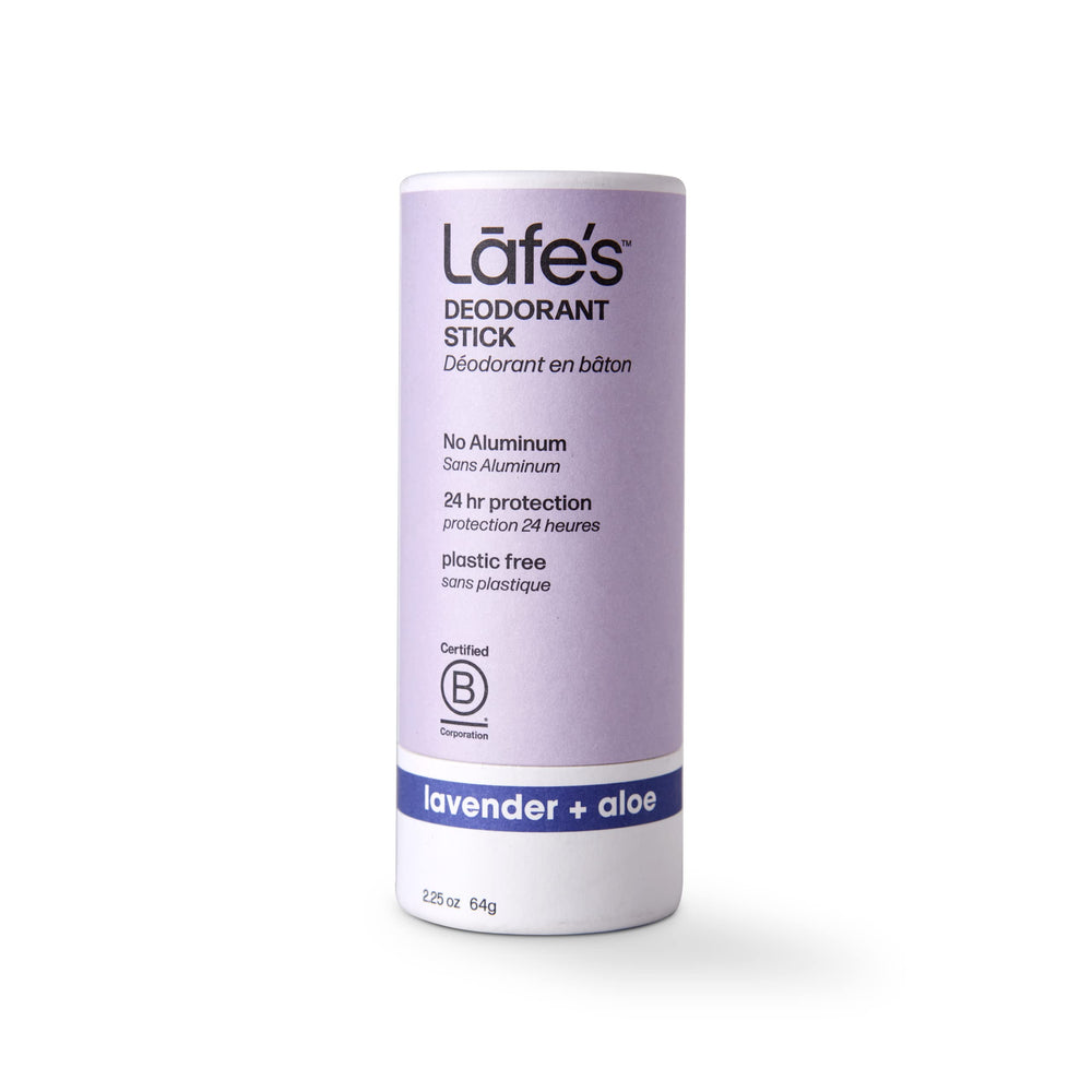 Lafe's Lavender & Aloe deodorant application with smooth glide and long-lasting freshness