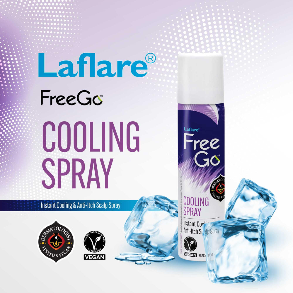Laflare odor-neutralizing spray keeps braided hair smelling fresh after styling.