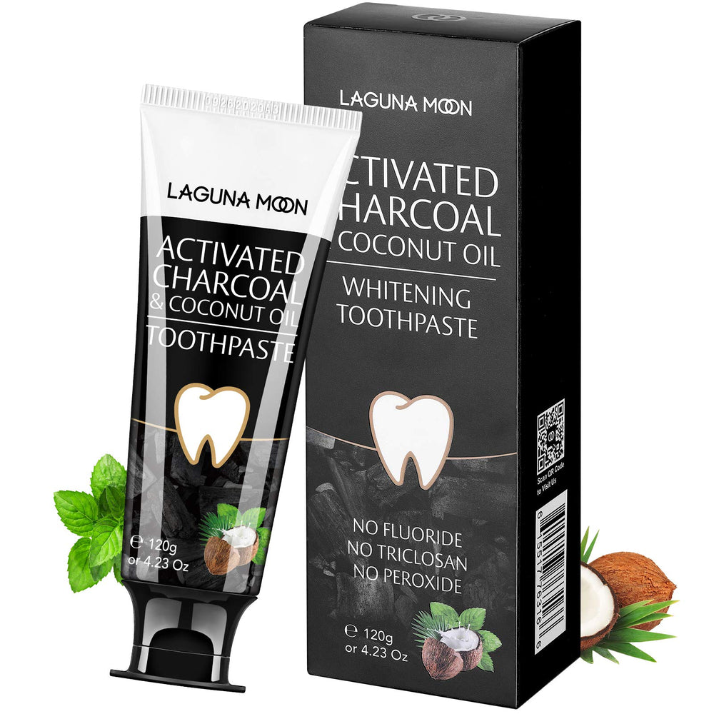 Toothbrush with Lagunamoon charcoal toothpaste