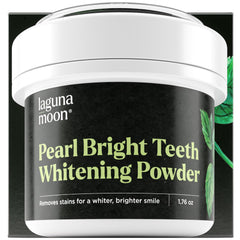 Jar of Lagunamoon Teeth Whitening Powder 50g with spearmint flavor