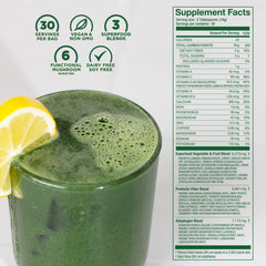 Nutrition facts panel for Prebiotic Daily Greens
