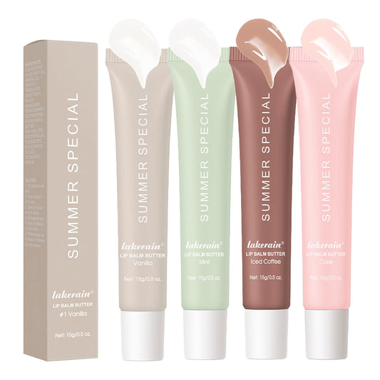 Lakerain lip glossy butter set packaging shows premium hydrating lip care.