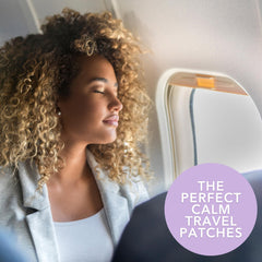 Fly Calm Patch product packaging with branding