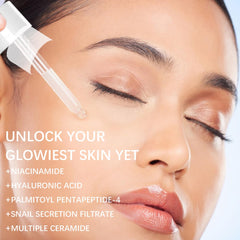 LAKIBOLE Serum swatch on skin shows even tone potential.