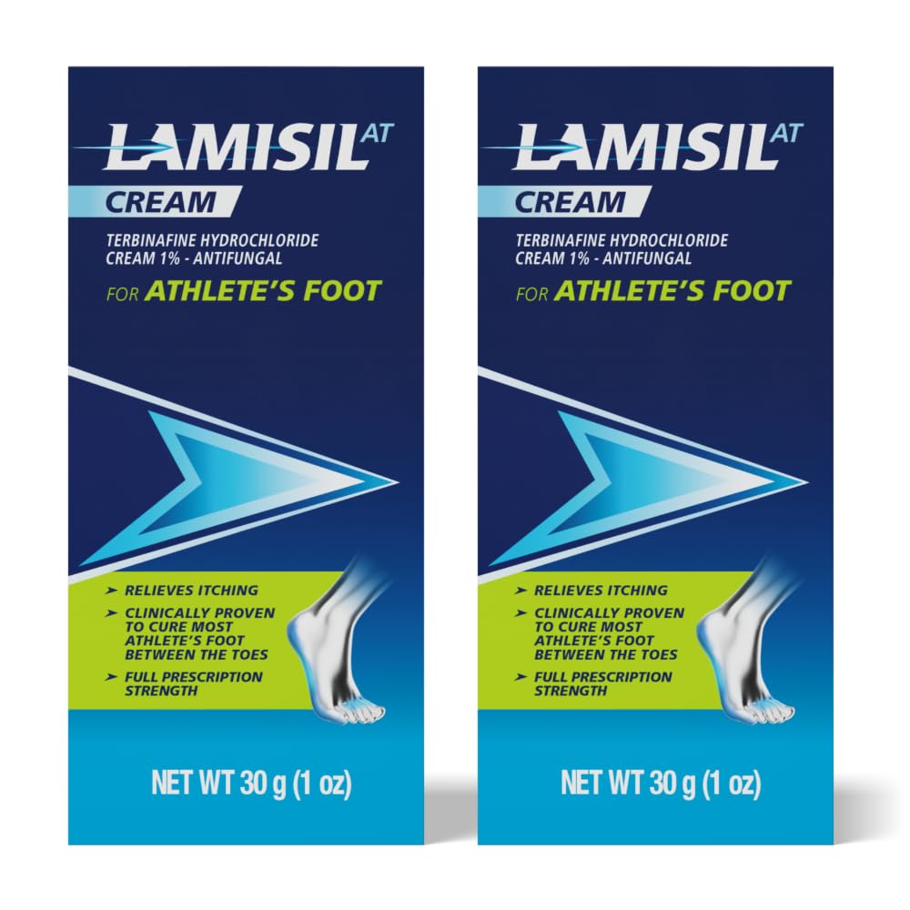 Lamisil 1Week athlete's foot cream tube for rapid symptom relief.