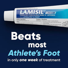 Lamisil cream applied to the foot demonstrates easy daily use.