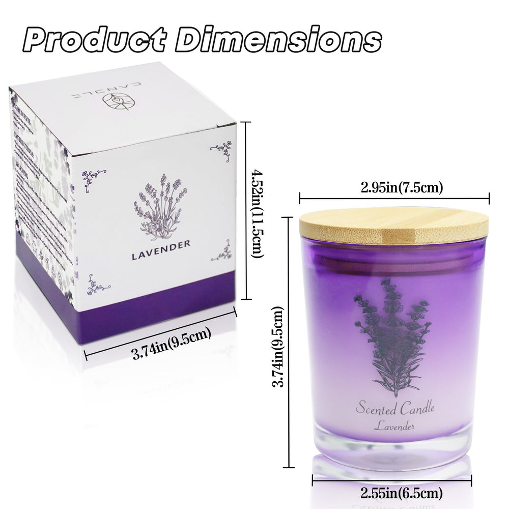Lamway lavender soy candle with wooden lid showcased.