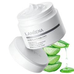 LANBENA blackhead mask box close-up for easy nose pore care.