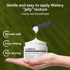 LANBENA packaging beside product and strips suggests convenient at-home use.