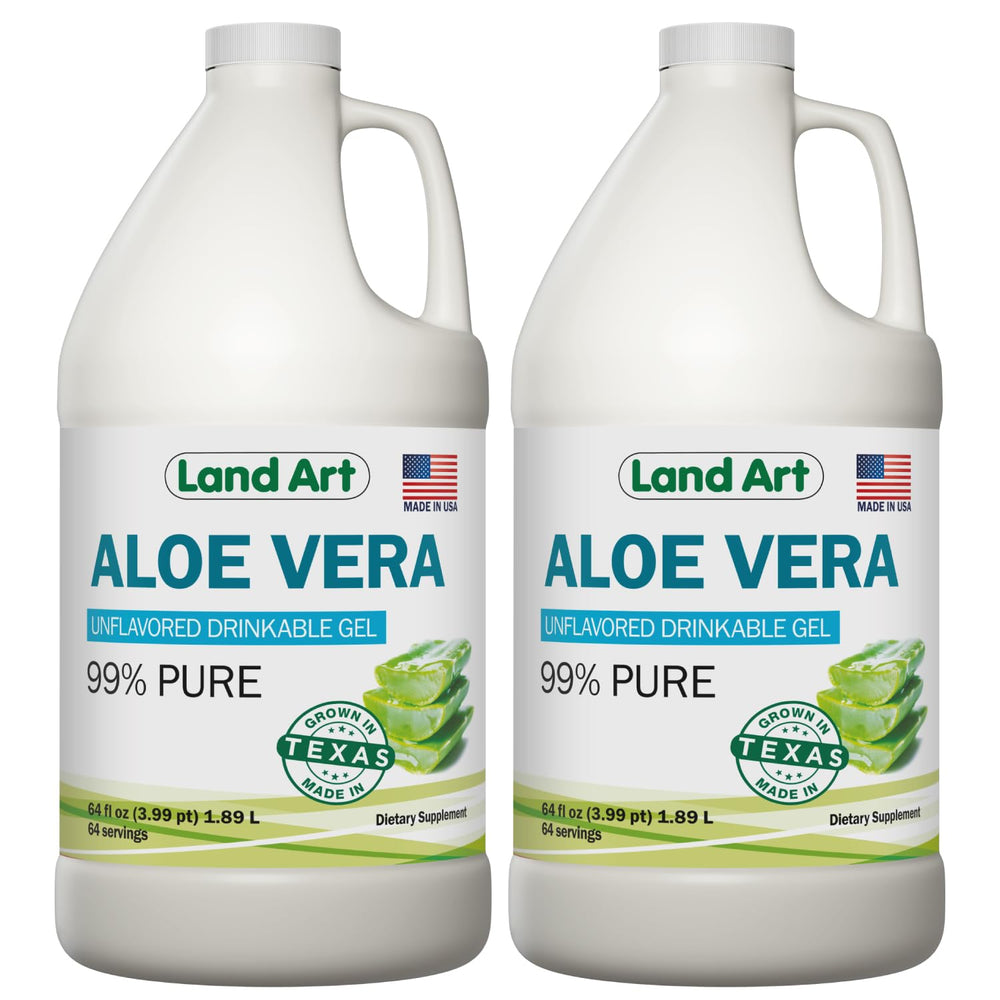 Land Art Aloe Vera Drinkable Gel bottle front for digestive comfort