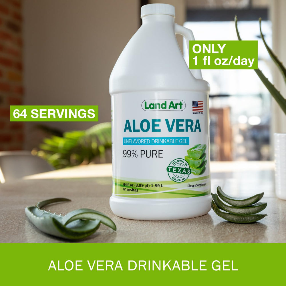 Land Art Aloe Vera Drinkable Gel supports digestion with enzymes