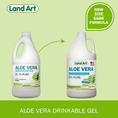 Land Art Aloe Vera Drinkable Gel dual-pack 64oz for daily use