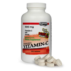 Landau Vitamin C chewables berry-flavored bottle label