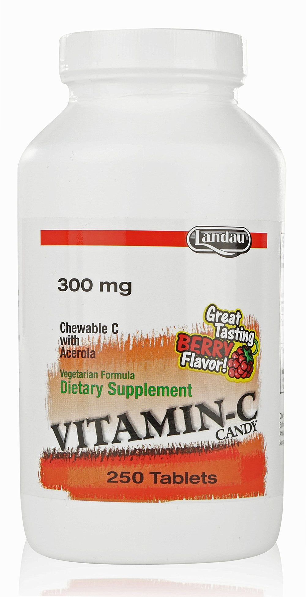 Landau Chewable Vitamin C Candy Berry Flavor 300 mg per tablet, 250 Count