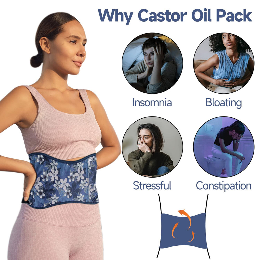 Unisex Langsprit Castor Oil Pack Wrap kit with belts