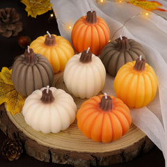 Lanpn 8-pack fall scented candles featuring pumpkin-shaped tealights in autumn colors