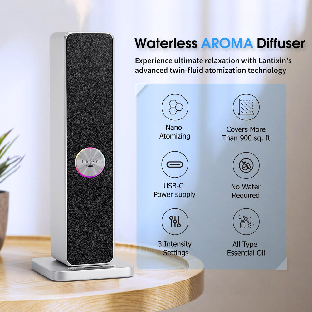 LANTIXIN waterless diffuser covers up to 900 sq ft for whole-room scent.