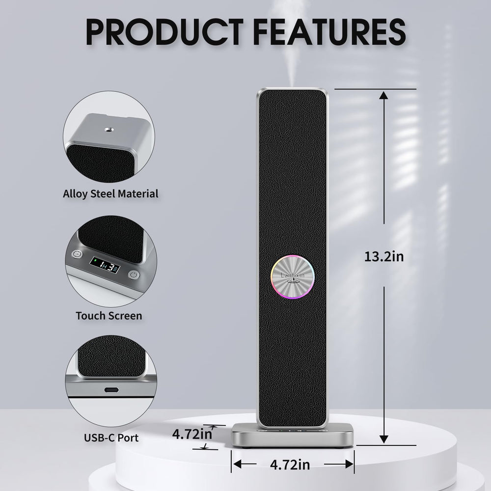 LANTIXIN nano atomization diffuser in living room demonstrates ultra-quiet operation.