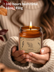 Large 16oz candle with 100-hour burn time in a clean soy wax