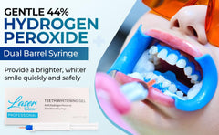 Dual-barrel syringe design for precise application of LaserGlow whitening gel