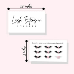 Lashicorn loyalty card back showing punch-for-refills layout for future visits.
