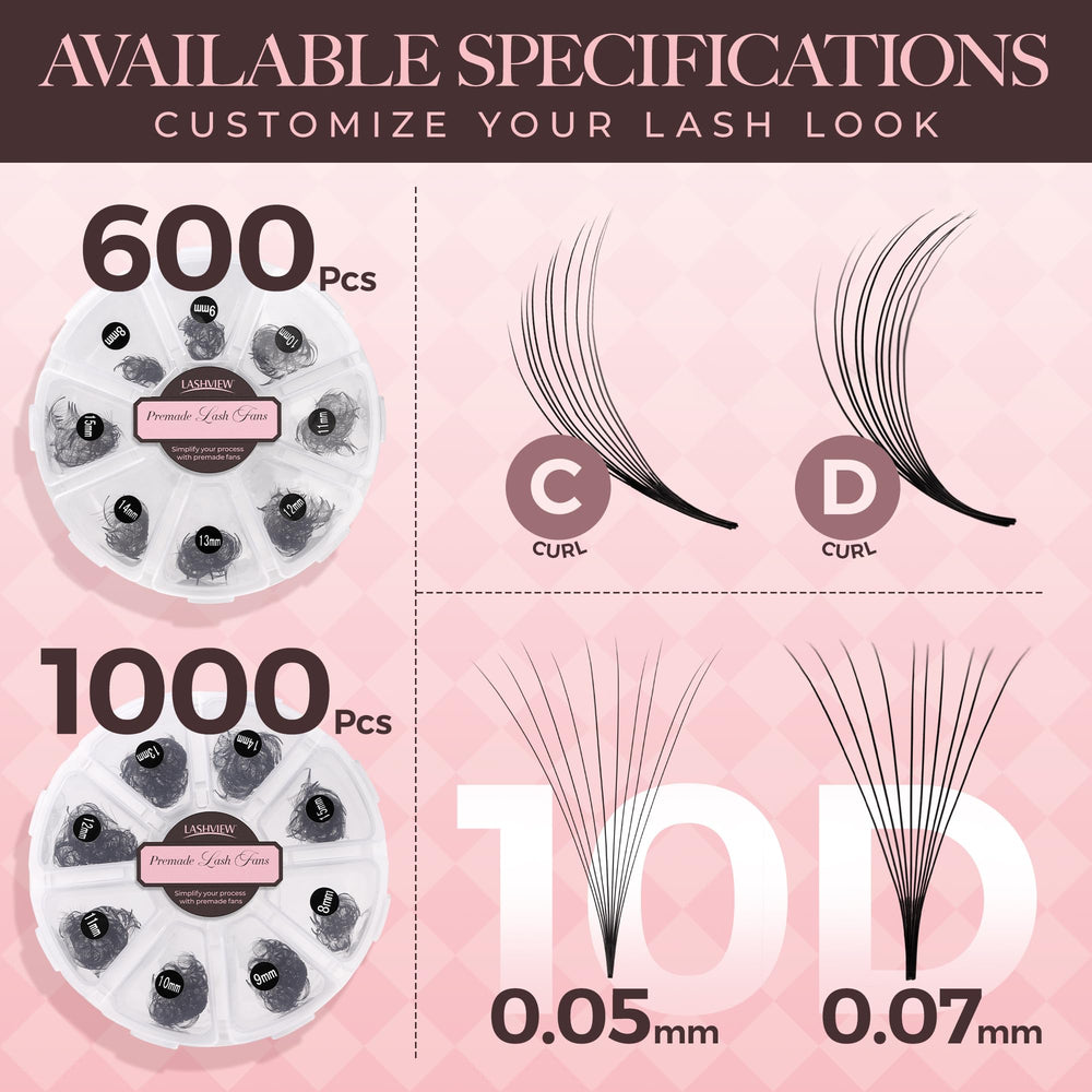 LASHVIEW neatly fanned premade fans resist deformation for reliable results.