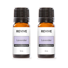 Two bottles of Revive Lavender Essential Oil 2-pack with Revive branding