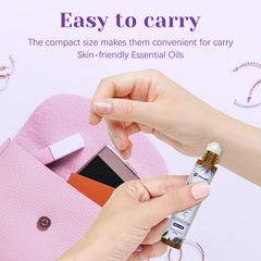 Travel-friendly lavender essential oil roll-on compact packaging