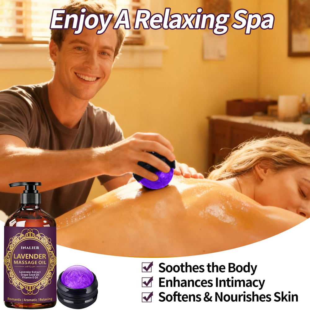 Lavender massage oil bottle for spa and home use