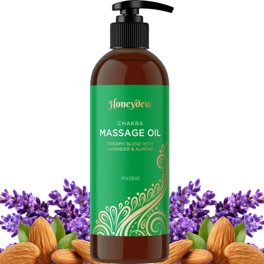 Bottle of lavender massage oil for therapy
