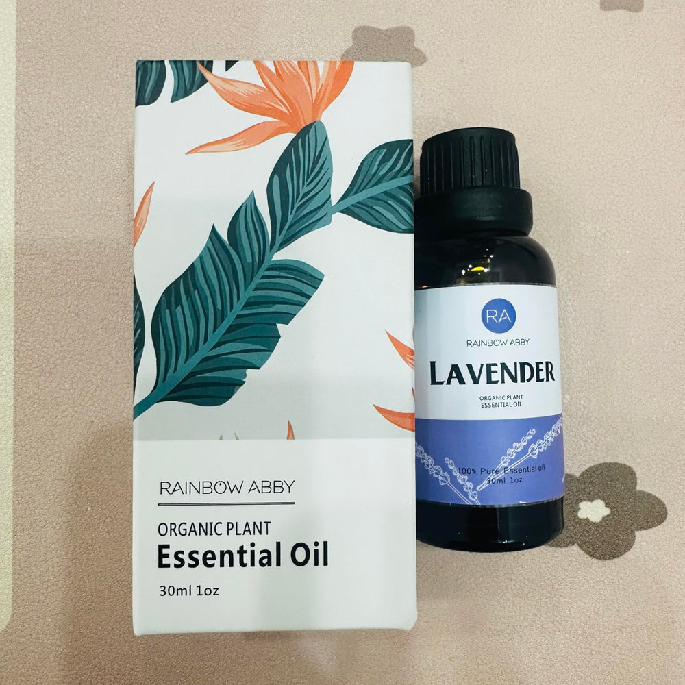 Lavender essential oil bottle 30ml close-up