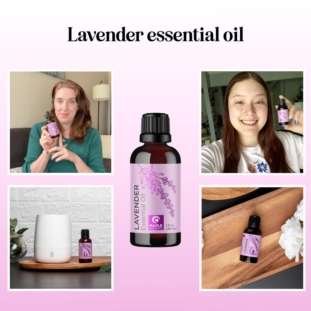 Lavender essential oil being used in a diffuser