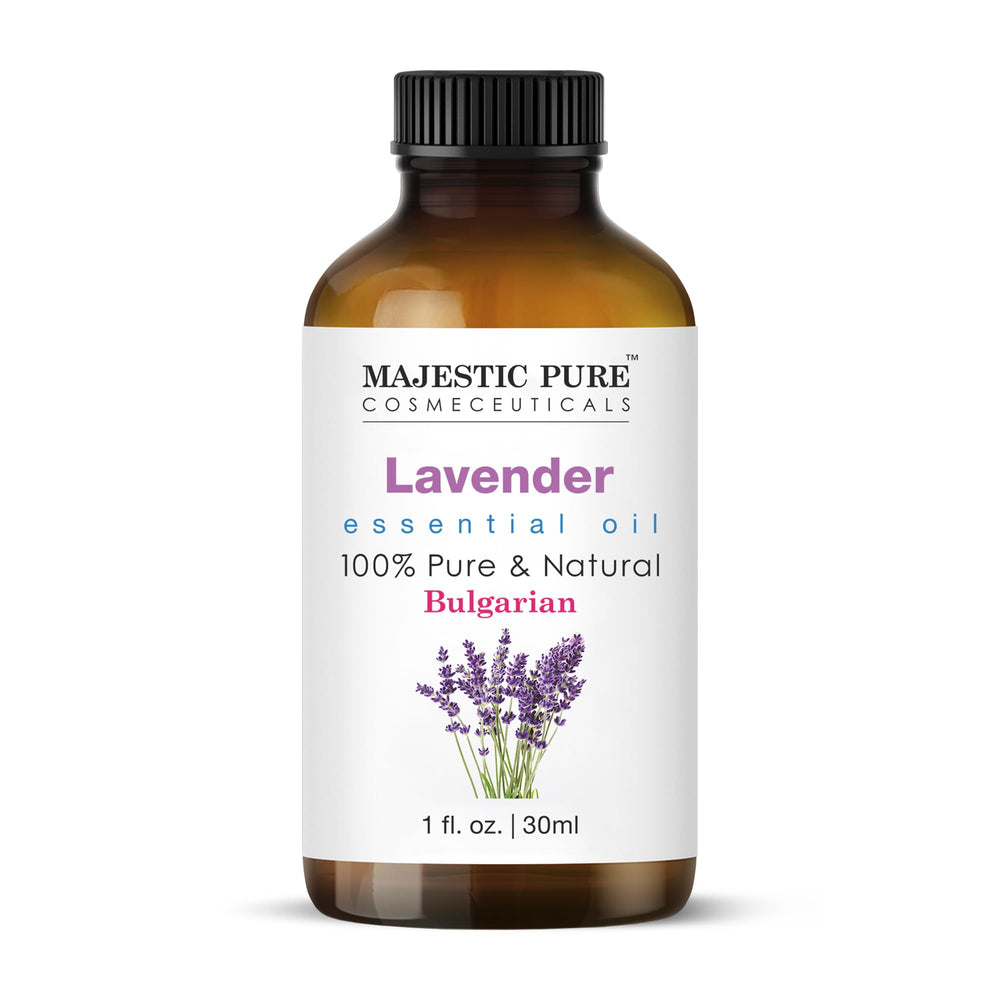 Lavender essential oil bottle with dropper