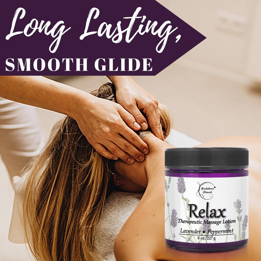 Relax essential oil blend with lavender and peppermint for a relaxing massage