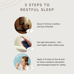 Mist being sprayed onto a pillow for deep sleep