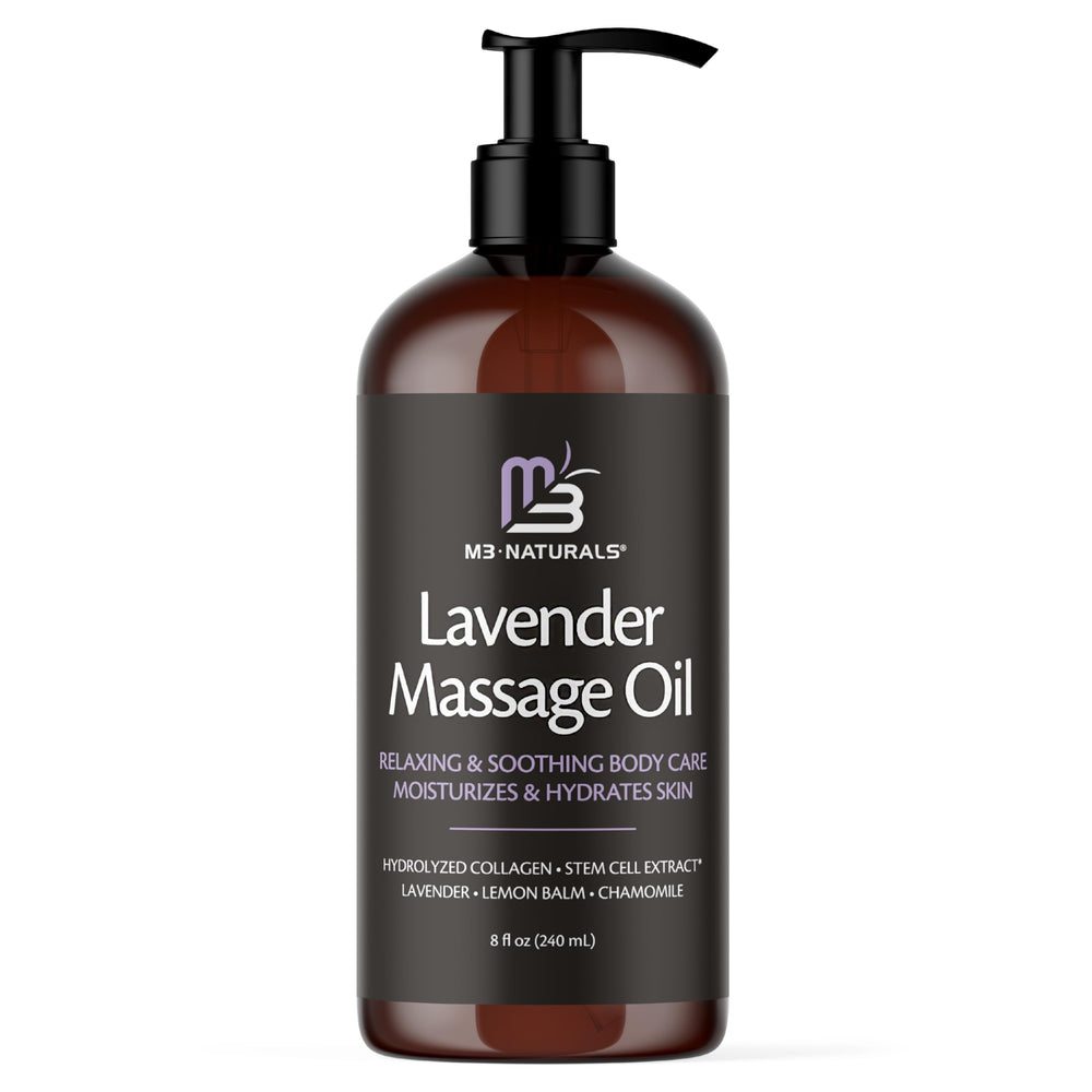 8 oz bottle of Lavender Sensual Massage Oil with Collagen and Stem Cells