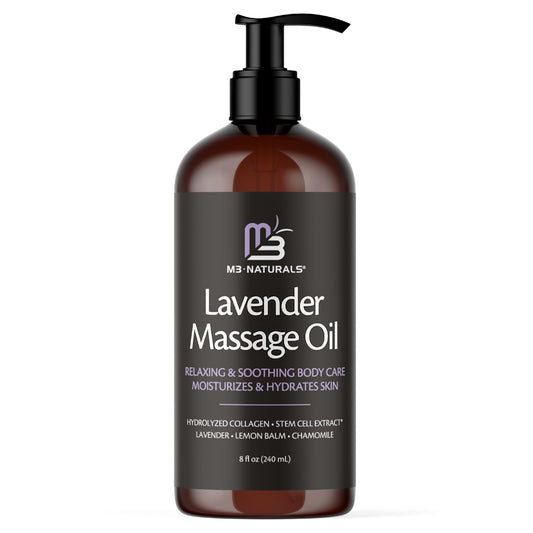8 oz bottle of Lavender Sensual Massage Oil with Collagen and Stem Cells