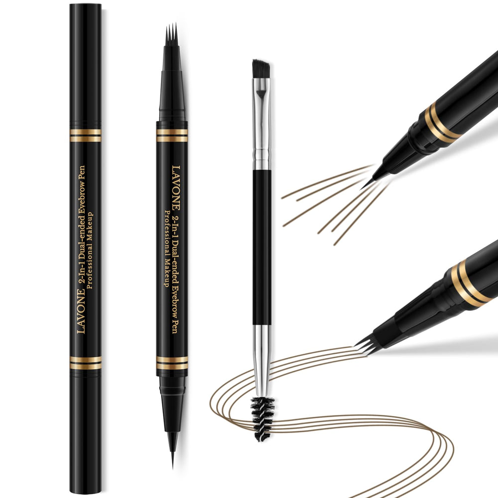 Lavone 4-tip microblading brow pen for natural hair-like strokes