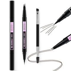 LAVONE Eyebrow Pen with 3-tip microblading creates natural hair-like strokes for fuller brows.