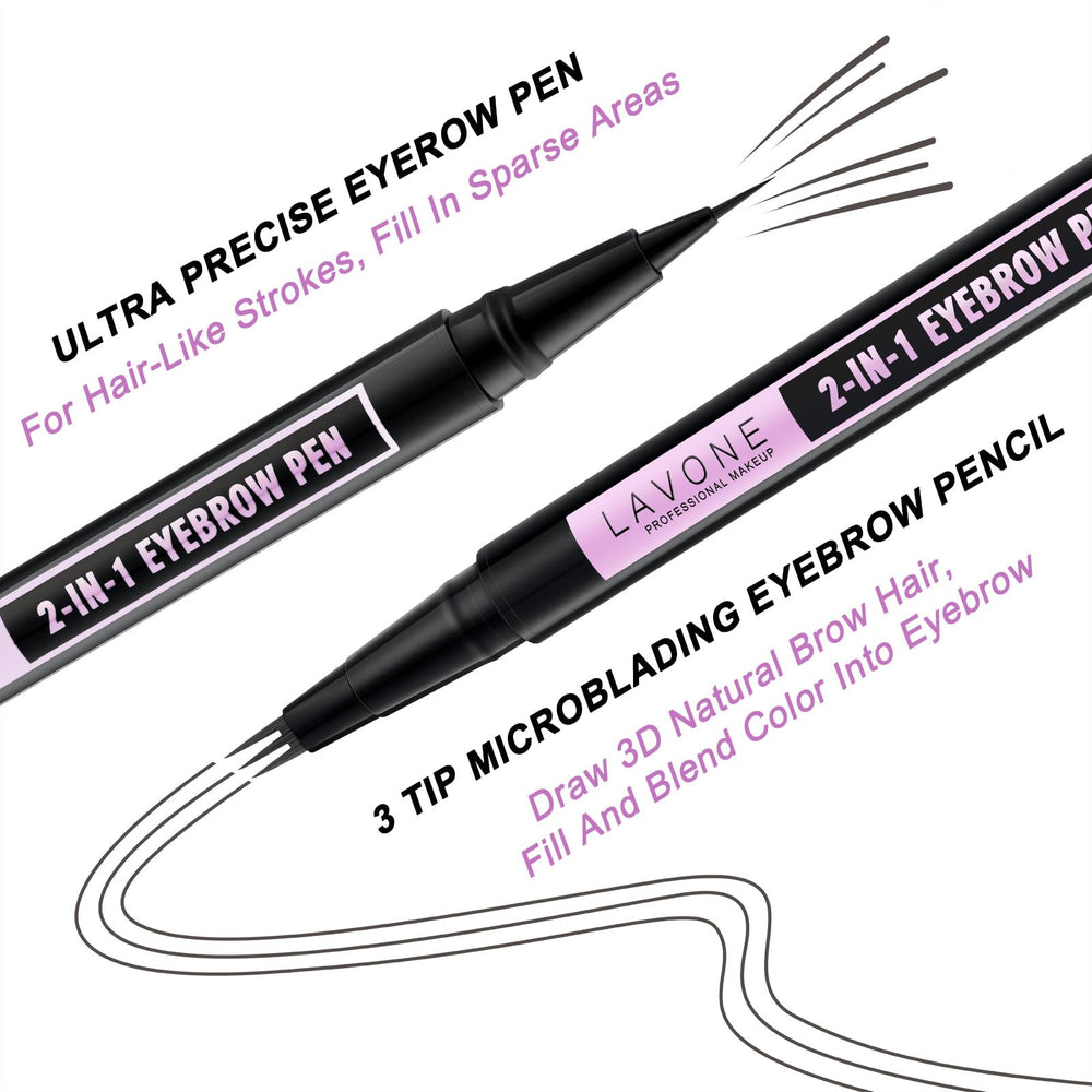 LAVONE eyebrow pen ultra-precise tip close-up for fine, natural-looking strokes