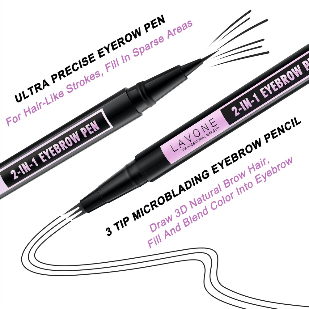 LAVONE Eyebrow Pen ultra-precise tip fills sparse brow gaps.
