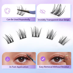 LAWINK lash-cluster tweezers enable precise placement for a seamless look.