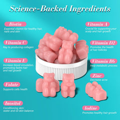 Nutrition facts label for Lazpowfi Biotin Gummies