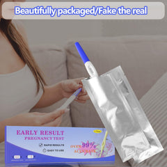 Outward packaging detail of LE TOOTER fake pregnancy test strips