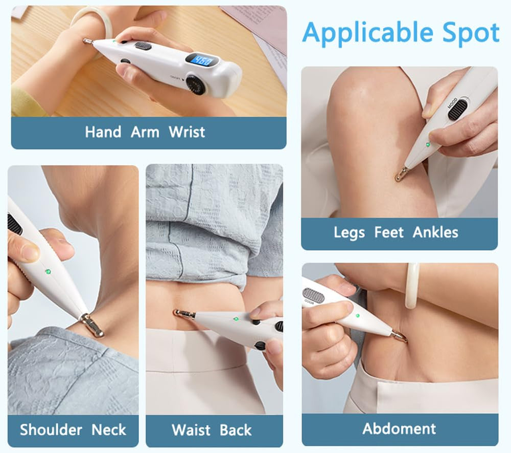 Portable pain relief device on a desk