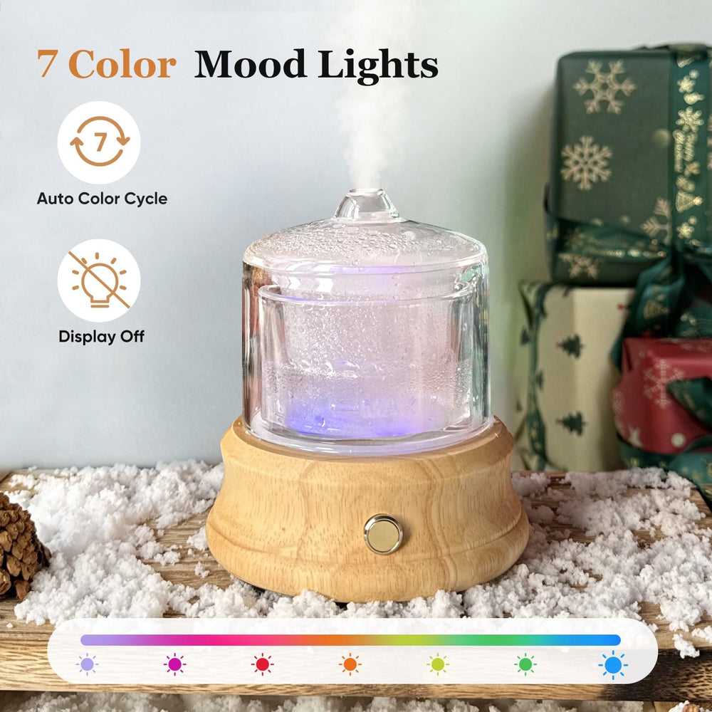 7 color rotating mood lights on the diffuser