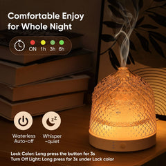 Diffuser displaying seven color mood lighting